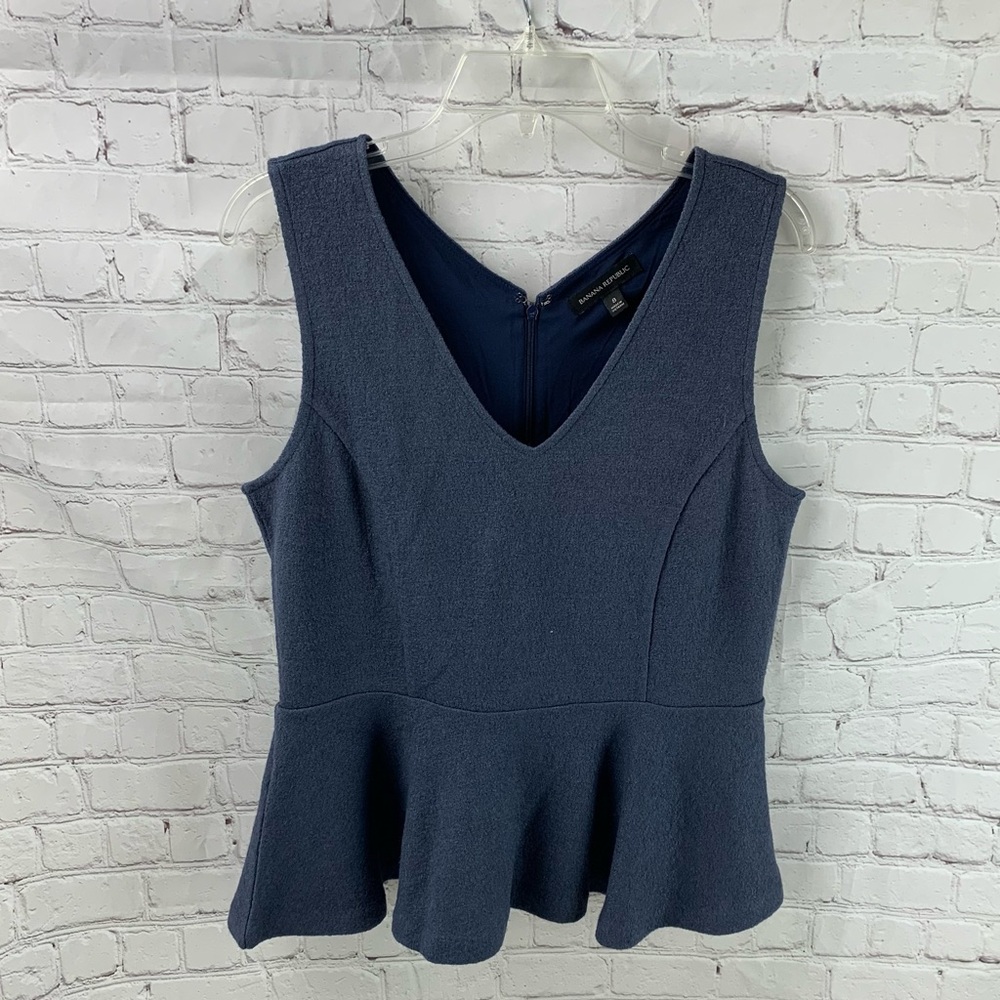 Banana Republic Sleeveless Wool Blend Peplum Top - Picture 2 of 6